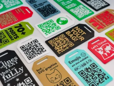 תג לתיק עם קוד QR